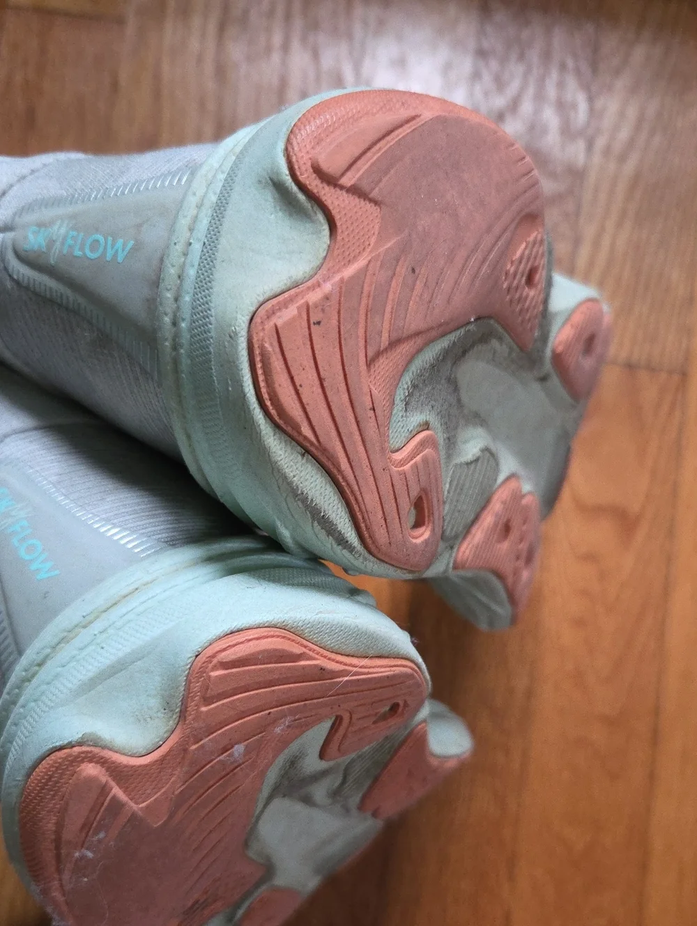 Worn Hoka Skyflow Running Shoes In Cosmic Grey